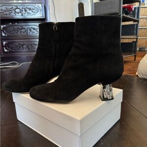 Miu Miu Black Suede Ankle Boots